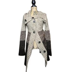 Kiss It Chunky Knit Color Block Size Medium Cardigan